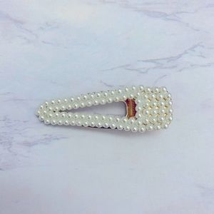 Pearl hair clip 8.5 cm